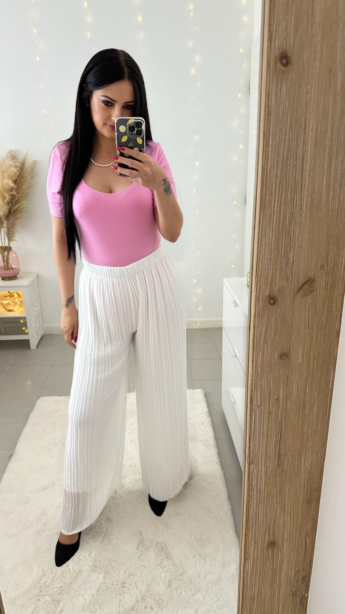 Pantalon plissé Mila blanc