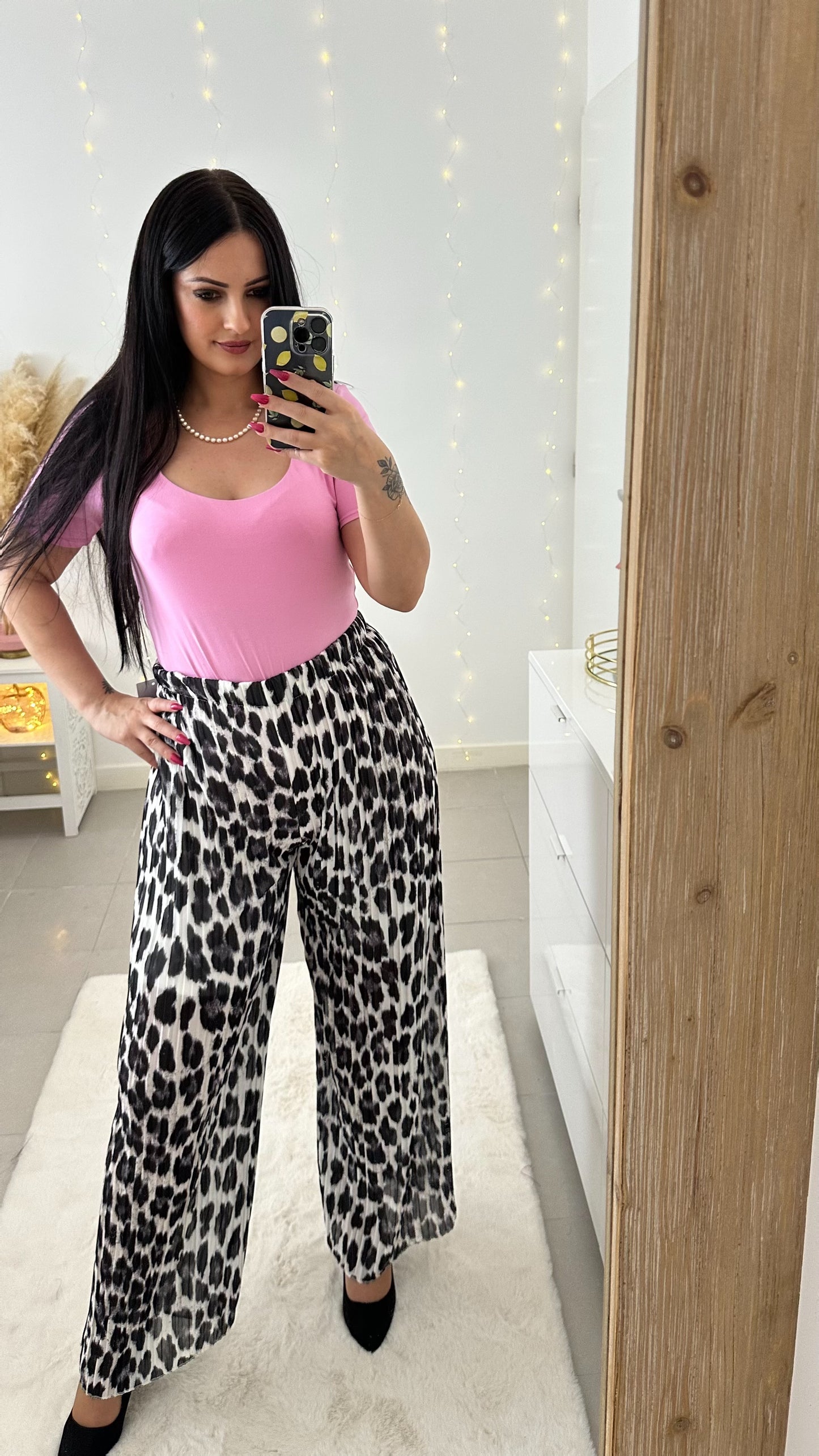 Pantalon plissé Cora leopard