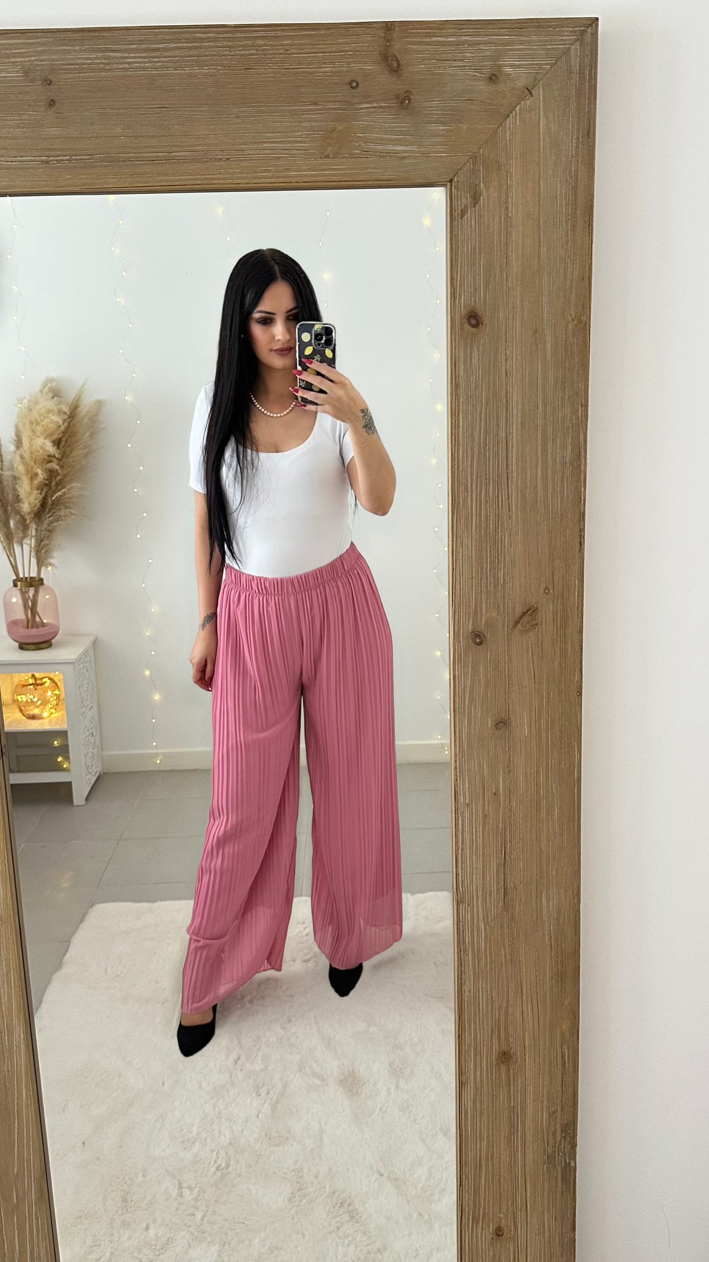 Pantalon plissé Mila rose