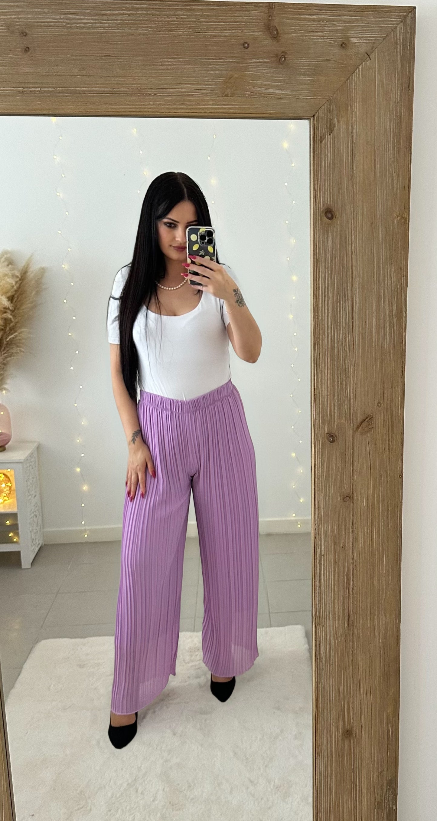 Pantalon plissé Mila lilas