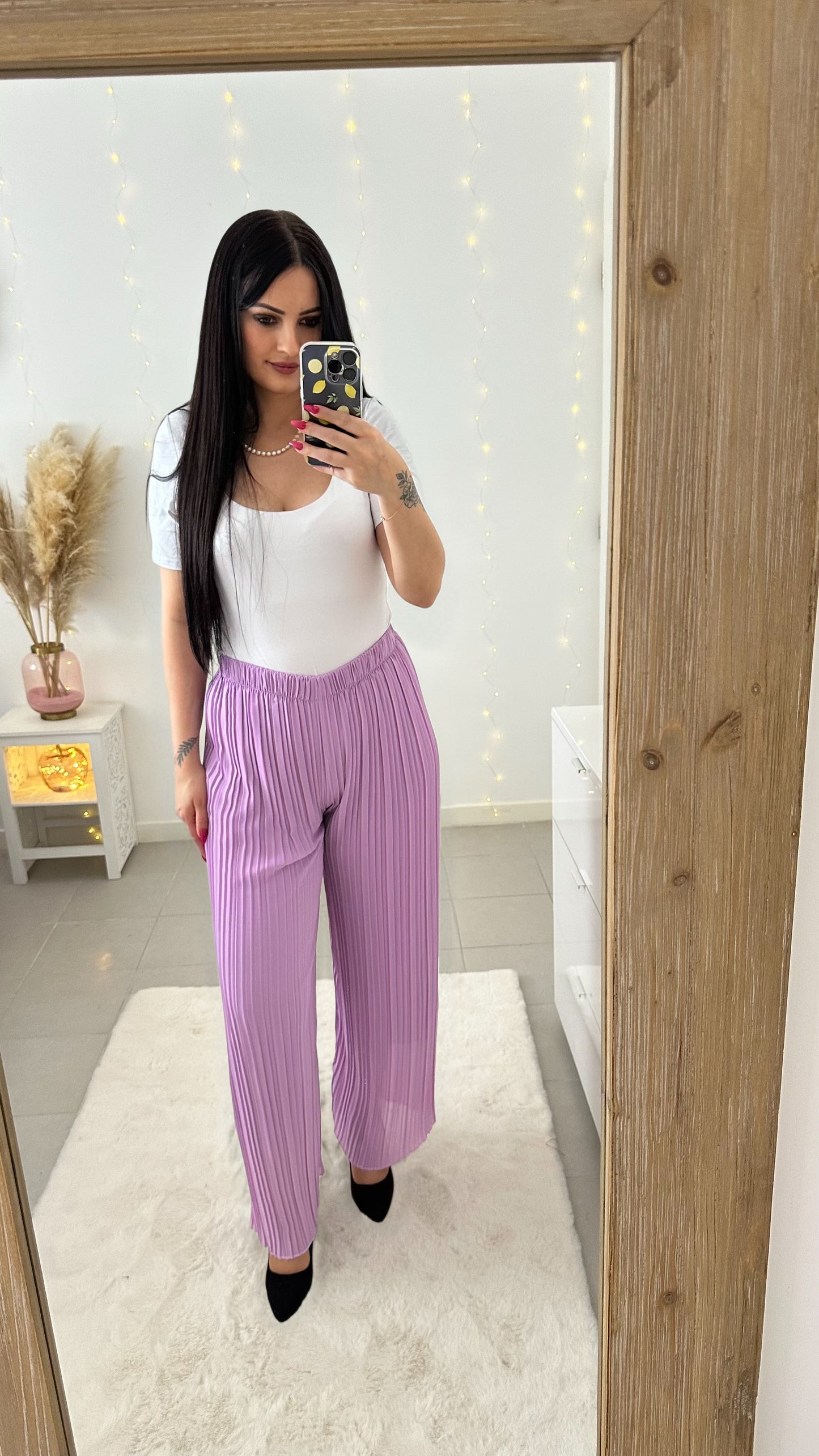 Pantalon plissé Mila lilas