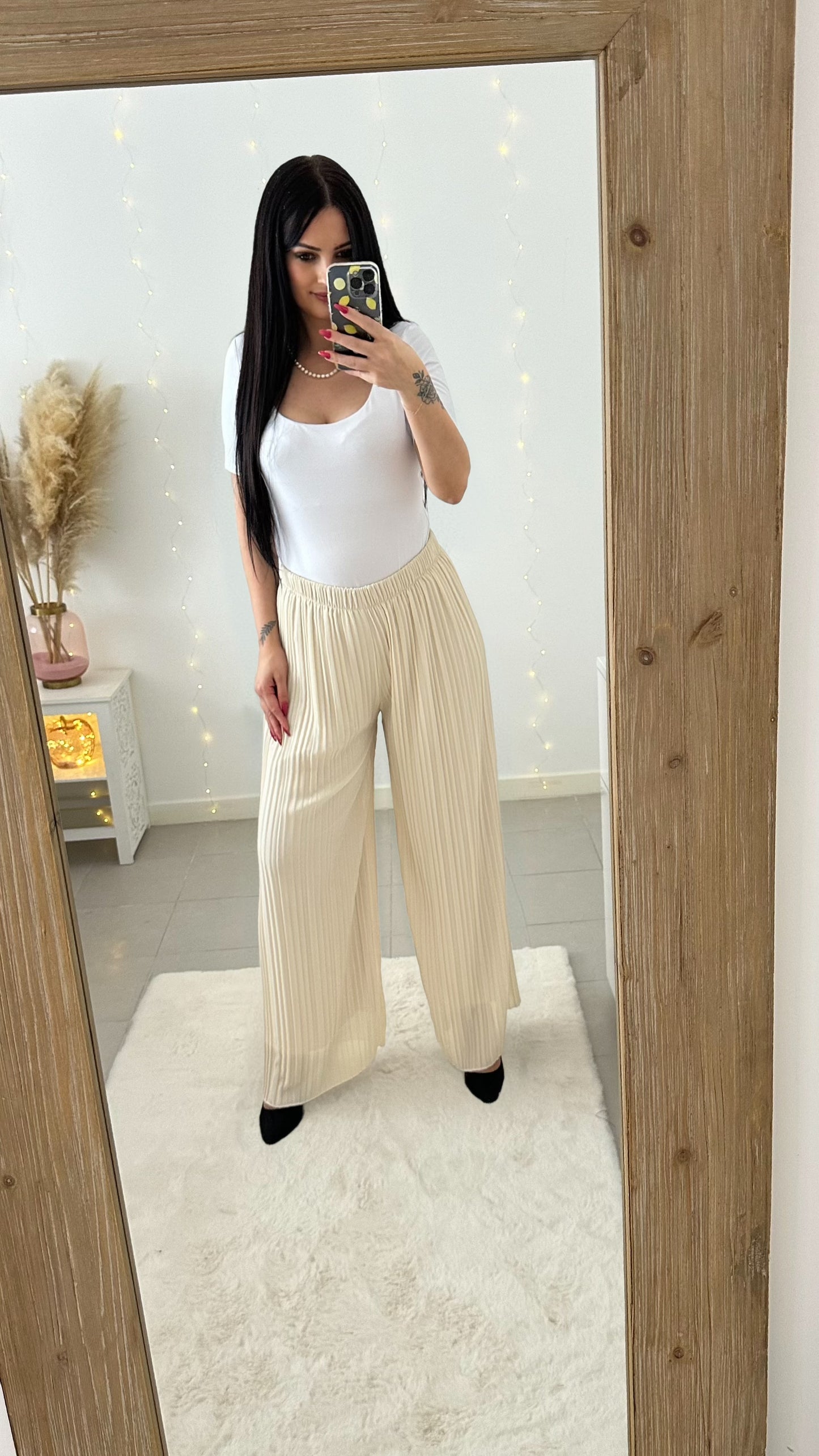 Pantalon plissé Mila écru