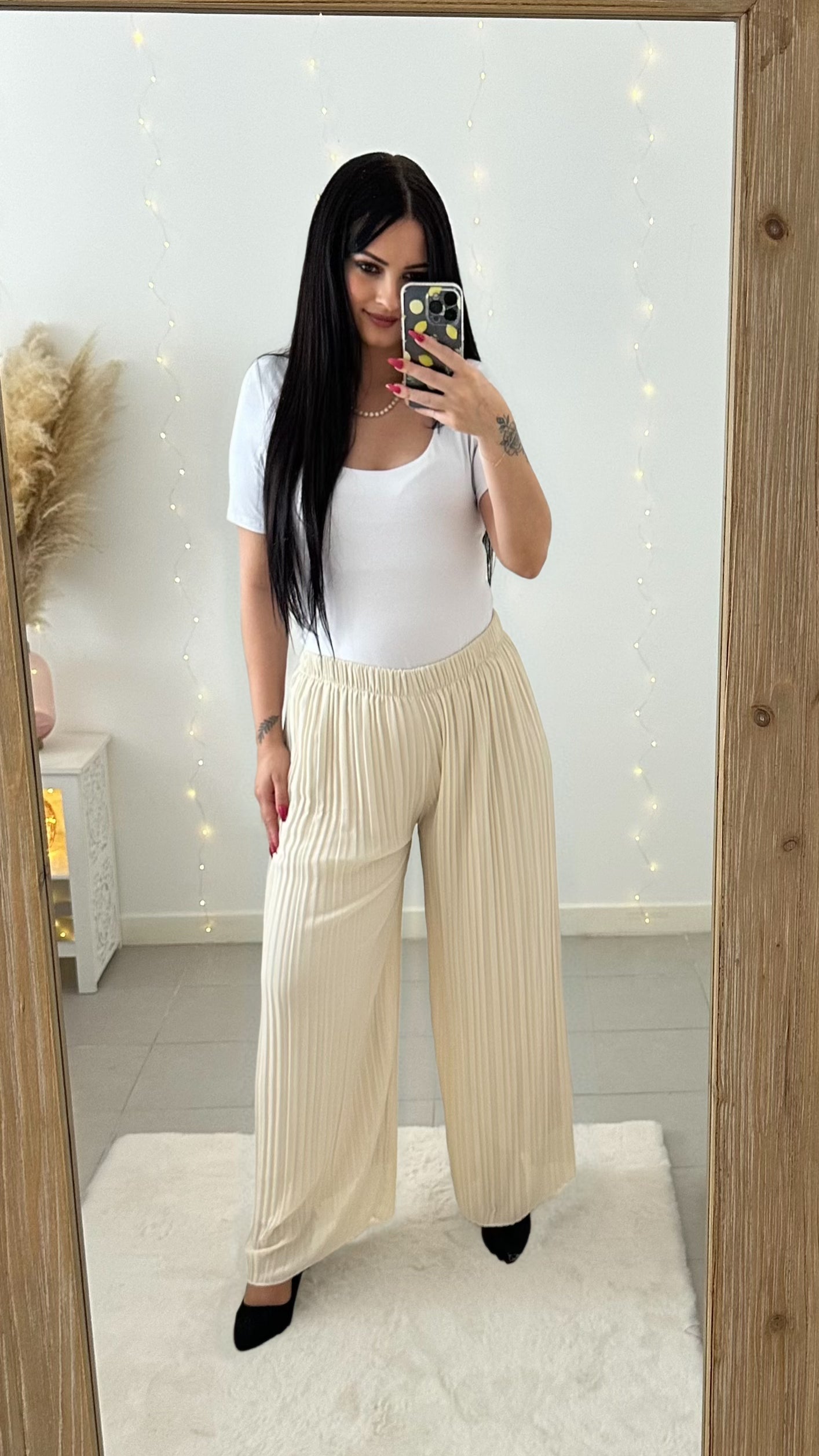 Pantalon plissé Mila écru