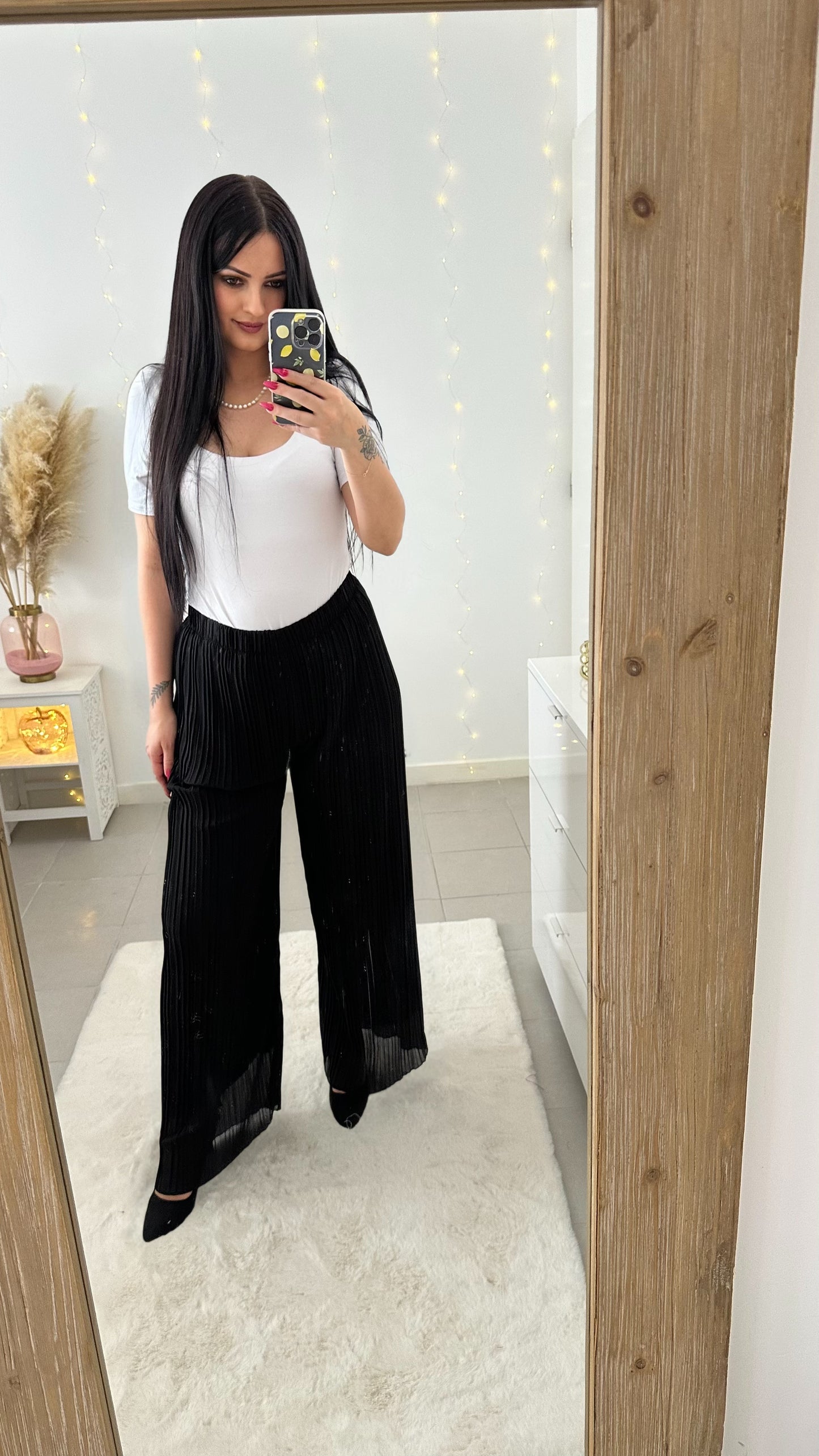 Pantalon plissé Mila noir