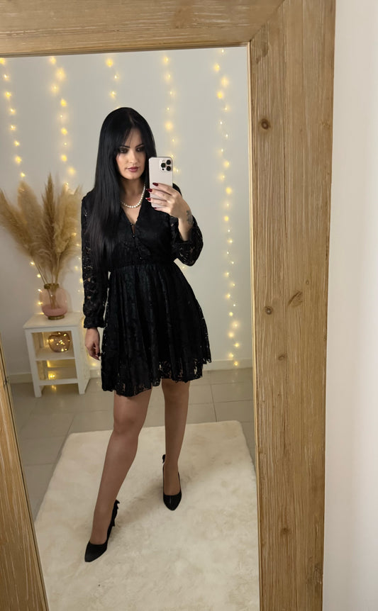 Robe dentelle Roxane noire