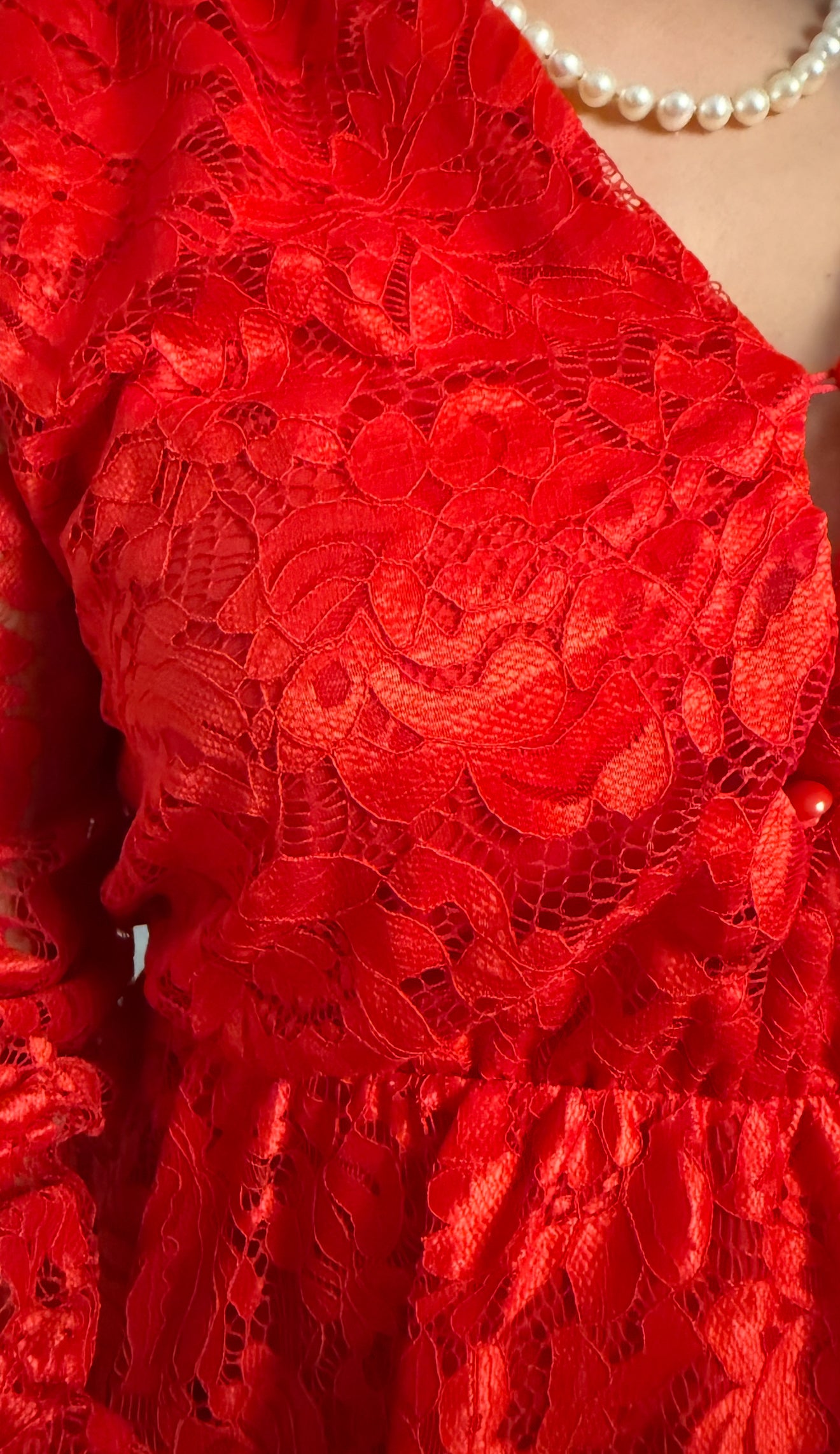 Robe dentelle Roxane rouge