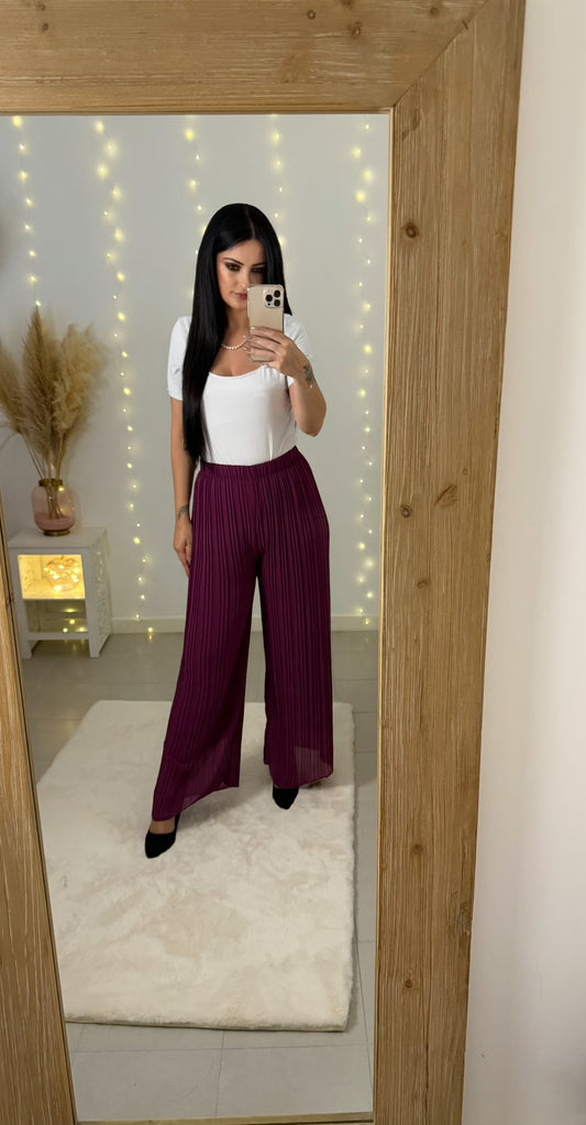 Pantalon plissé Mila mauve