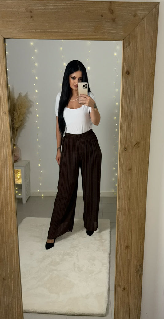 Pantalon plissé Mila marron