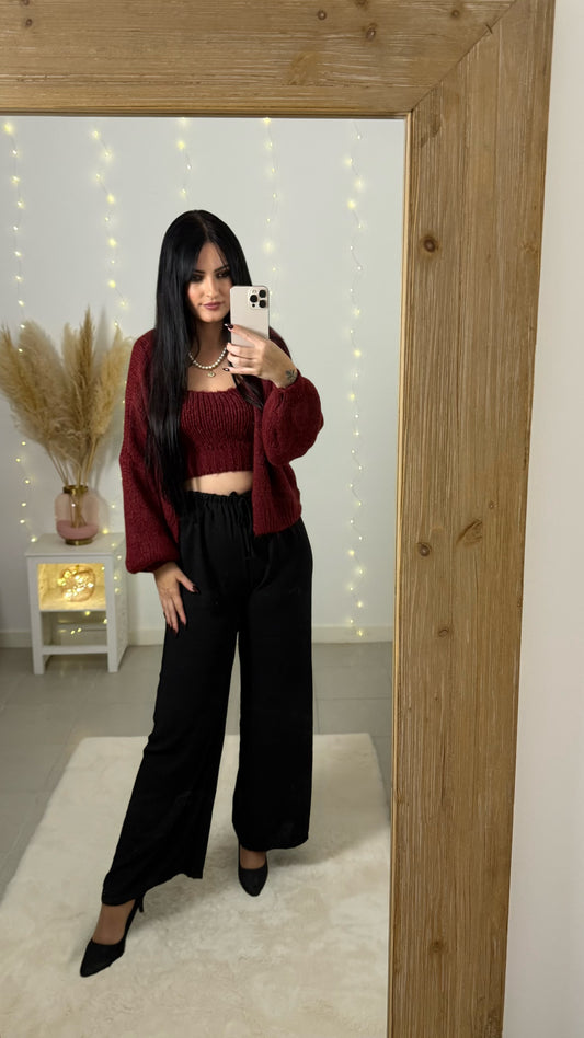 Ensemble gilet Helena bordeaux