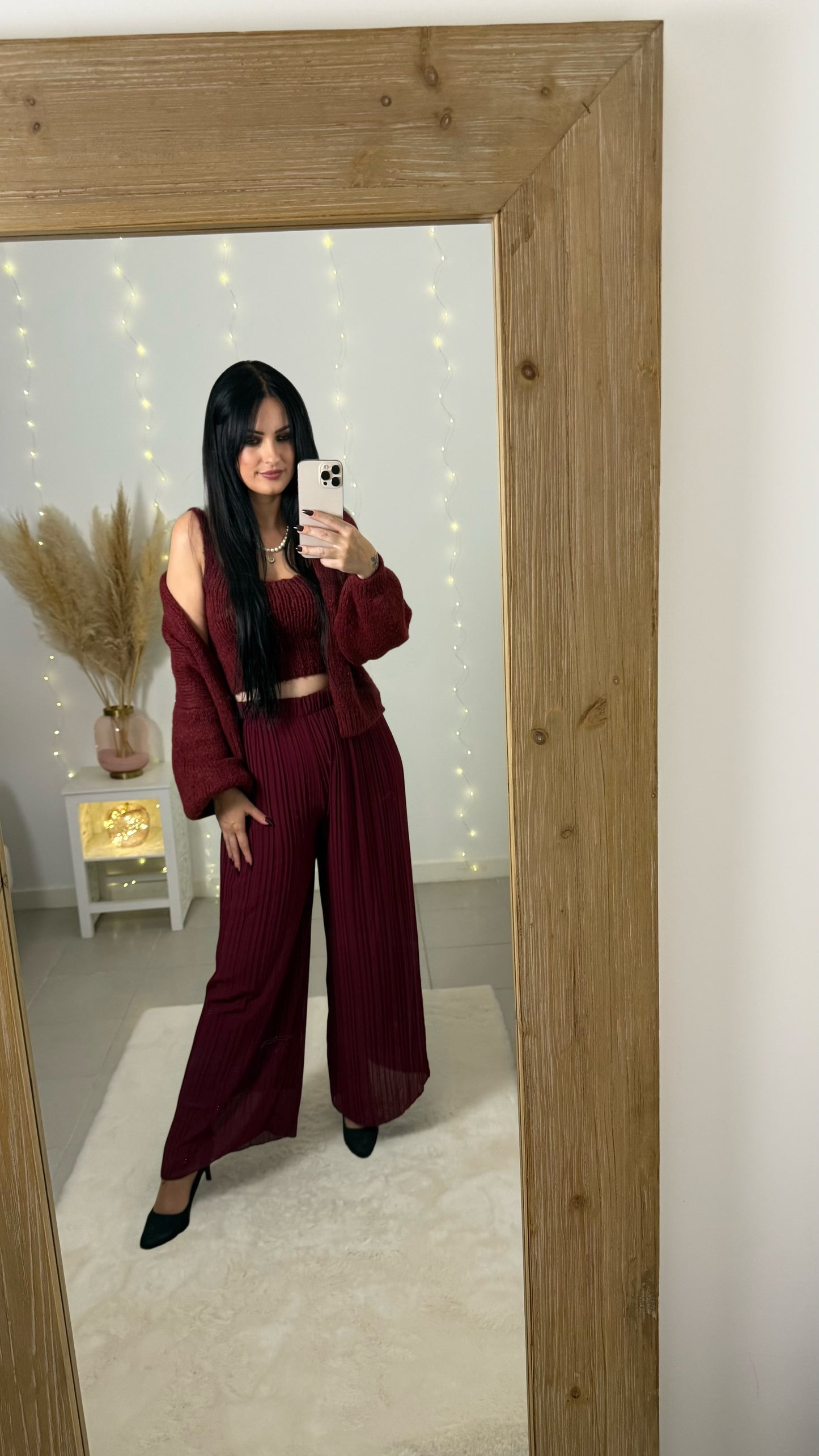 Ensemble gilet Helena bordeaux