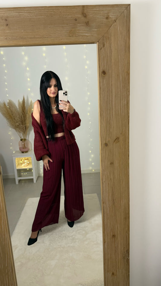 Ensemble gilet Helena bordeaux