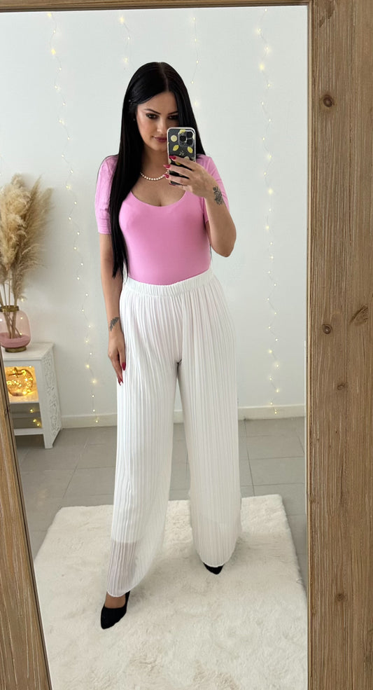 Pantalon plissé Mila blanc
