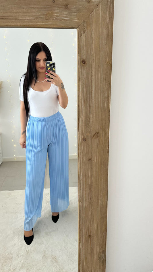 Pantalon plissé Mila bleu
