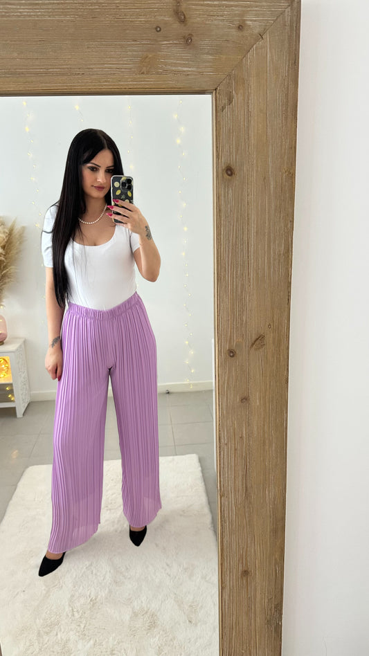 Pantalon plissé Mila lilas