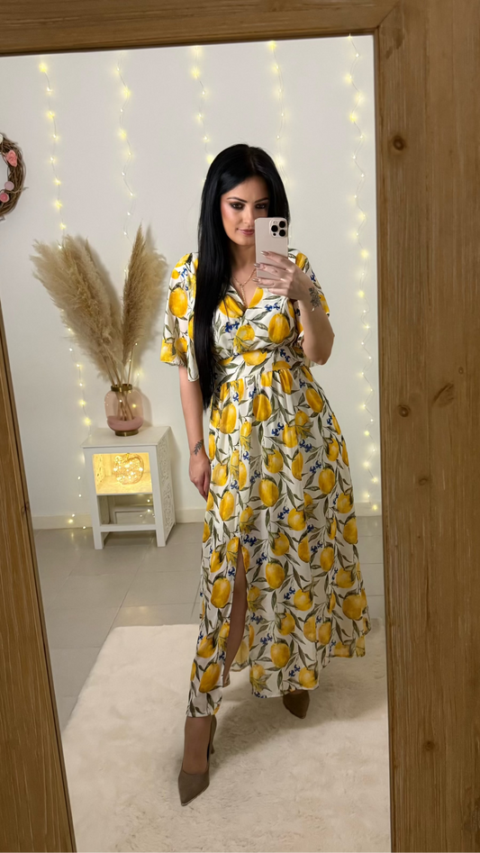 Robe longue citrons - Sara